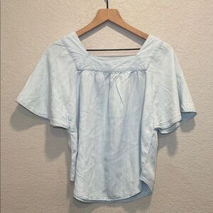 Universal Thread Light Blue Square Neck Blouse Size Small